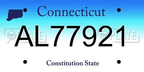 AL77921 Connecticut License Plate