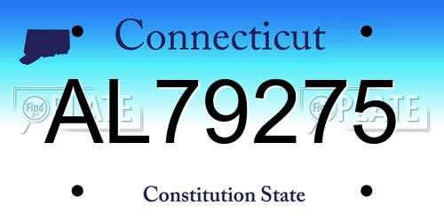 AL79275 Connecticut License Plate