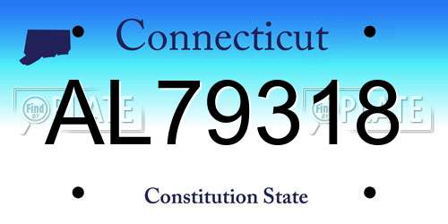 AL79318 Connecticut License Plate