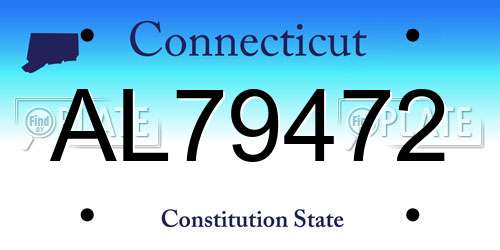 AL79472 Connecticut License Plate