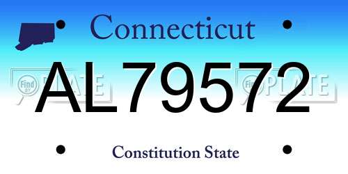 AL79572 Connecticut License Plate