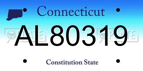 AL80319 Connecticut License Plate