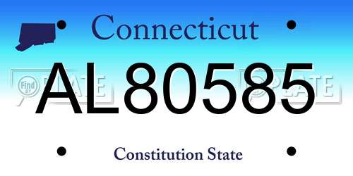 AL80585 Connecticut License Plate