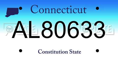 AL80633 Connecticut License Plate