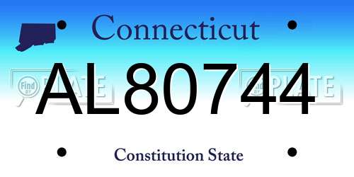 AL80744 Connecticut License Plate