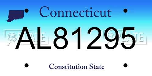 AL81295 Connecticut License Plate
