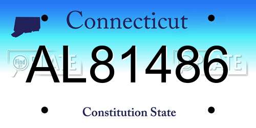 AL81486 Connecticut License Plate