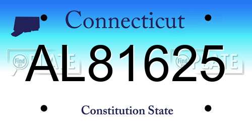 AL81625 Connecticut License Plate