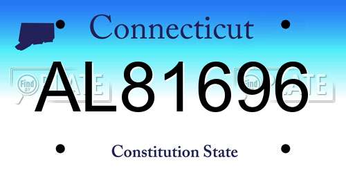 AL81696 Connecticut License Plate