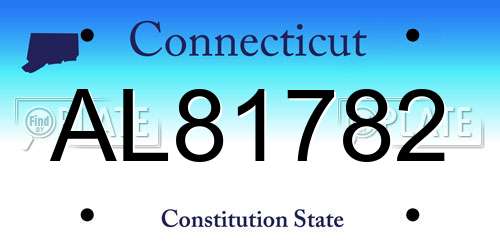 AL81782 Connecticut License Plate