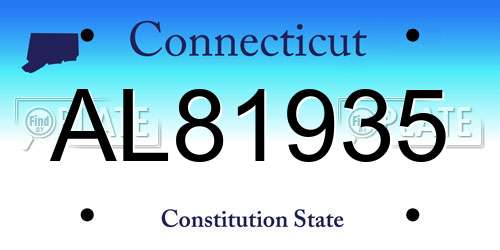 AL81935 Connecticut License Plate