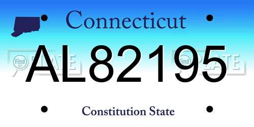 AL82195 Connecticut License Plate