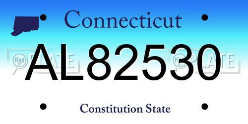 AL82530 Connecticut License Plate