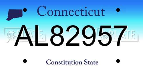 AL82957 Connecticut License Plate