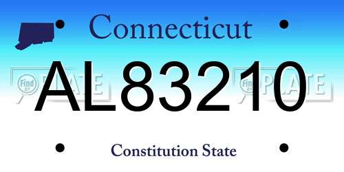 AL83210 Connecticut License Plate