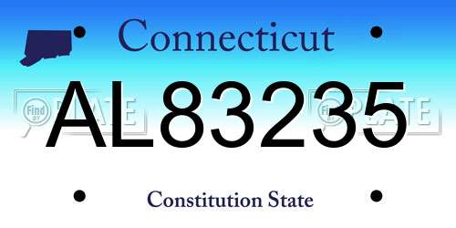 AL83235 Connecticut License Plate