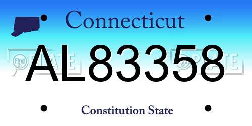 AL83358 Connecticut License Plate