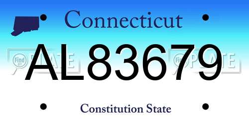 AL83679 Connecticut License Plate