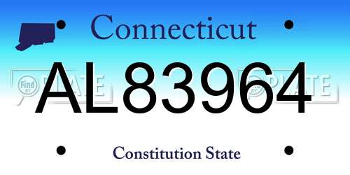 AL83964 Connecticut License Plate