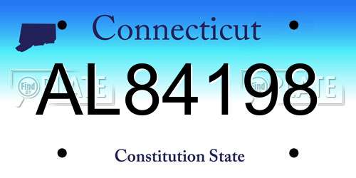 AL84198 Connecticut License Plate