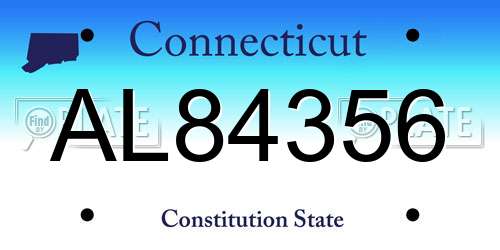 AL84356 Connecticut License Plate