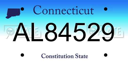 AL84529 Connecticut License Plate