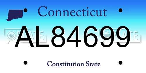 AL84699 Connecticut License Plate