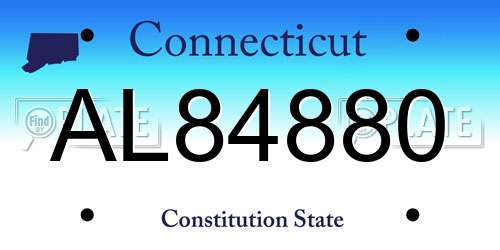 AL84880 Connecticut License Plate