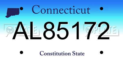 AL85172 Connecticut License Plate