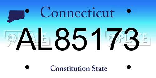 AL85173 Connecticut License Plate