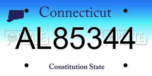 AL85344 Connecticut License Plate