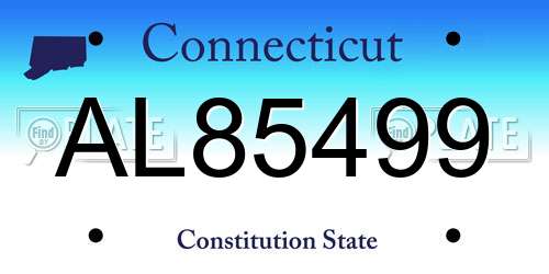 AL85499 Connecticut License Plate