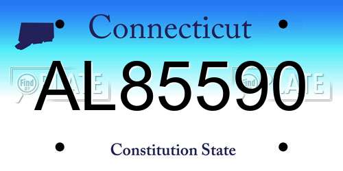 AL85590 Connecticut License Plate