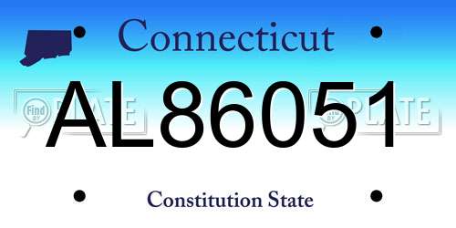 AL86051 Connecticut License Plate