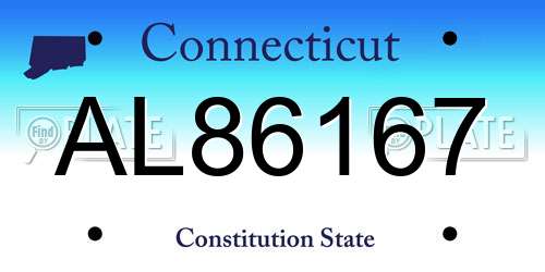 AL86167 Connecticut License Plate