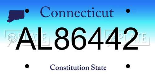 AL86442 Connecticut License Plate