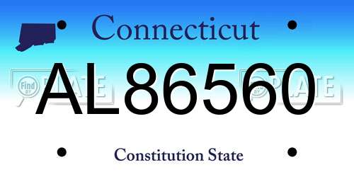AL86560 Connecticut License Plate