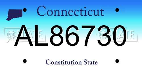 AL86730 Connecticut License Plate