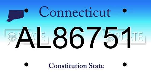 AL86751 Connecticut License Plate