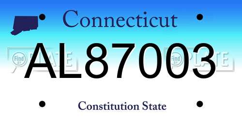 AL87003 Connecticut License Plate