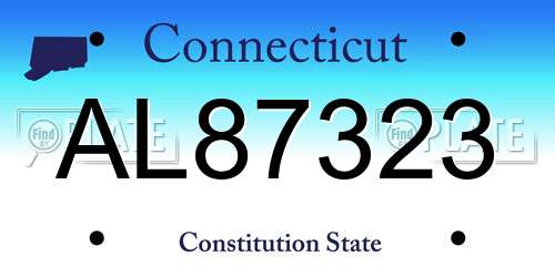 AL87323 Connecticut License Plate