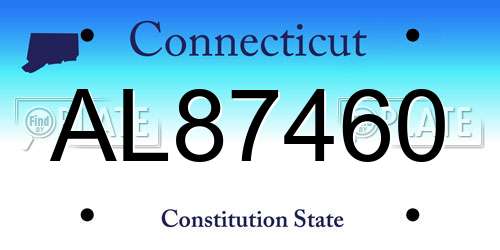 AL87460 Connecticut License Plate