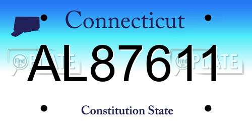 AL87611 Connecticut License Plate