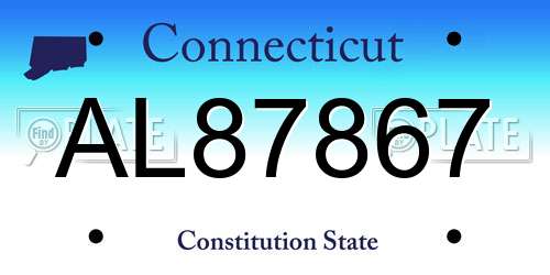 AL87867 Connecticut License Plate