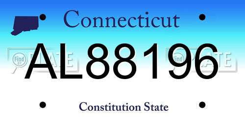 AL88196 Connecticut License Plate