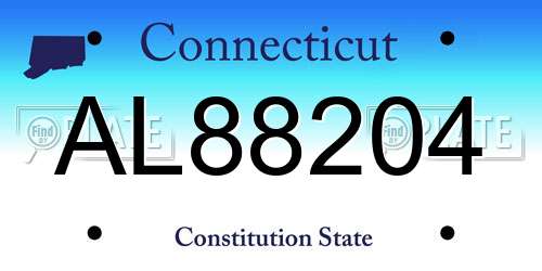 AL88204 Connecticut License Plate