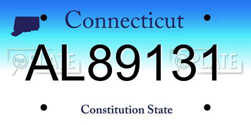AL89131 Connecticut License Plate