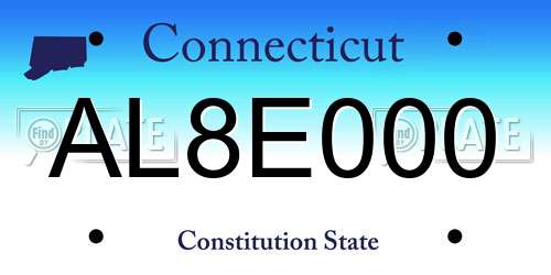 AL8E000 Connecticut License Plate