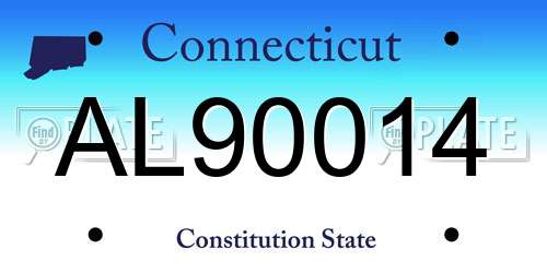 AL90014 Connecticut License Plate