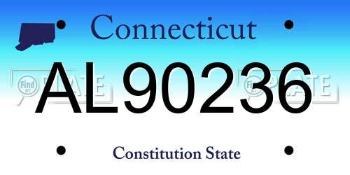AL90236 Connecticut License Plate